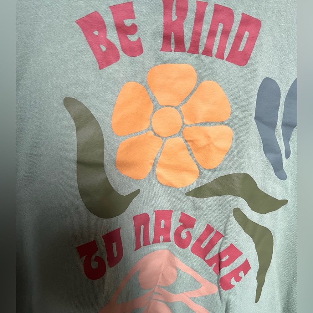 36 Desert Dreamer Sweatshirt Be Kind To Nature Graphic Green Women's Size SMALL - Picture 5 of 5